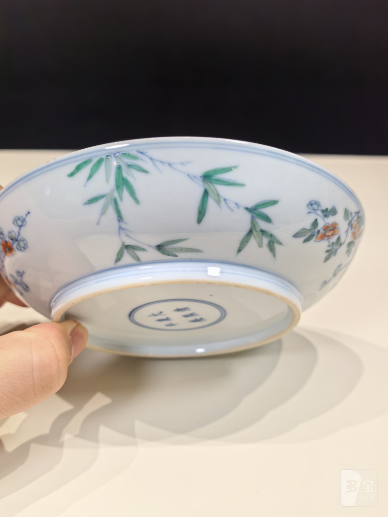 清康熙 斗彩花鸟纹盘 - 图9